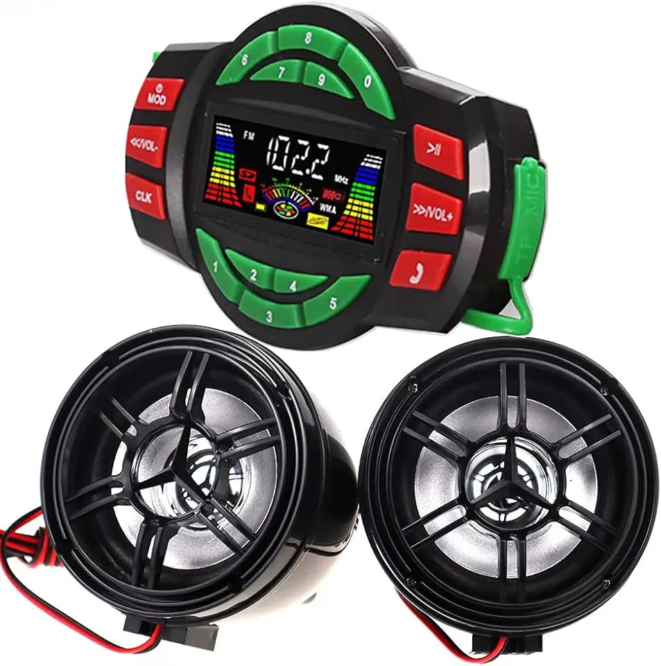 UTV ATV Amplificador Bluetooth Sistema de Som Alto-falantes Mãos-Livres FM Sistema de Áudio USB Alto-falantes Estéreo 3 Polegadas 12V Motocicleta Áudio Impermeável Rádio FM Alto-falante