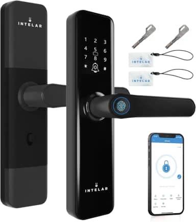 Fechadura Digital, Tuya APP WiFi Fechadura Digital de Sobrepor Touch Screen, 5 em 1 Trava de porta Inteligente para a Porta da Frente