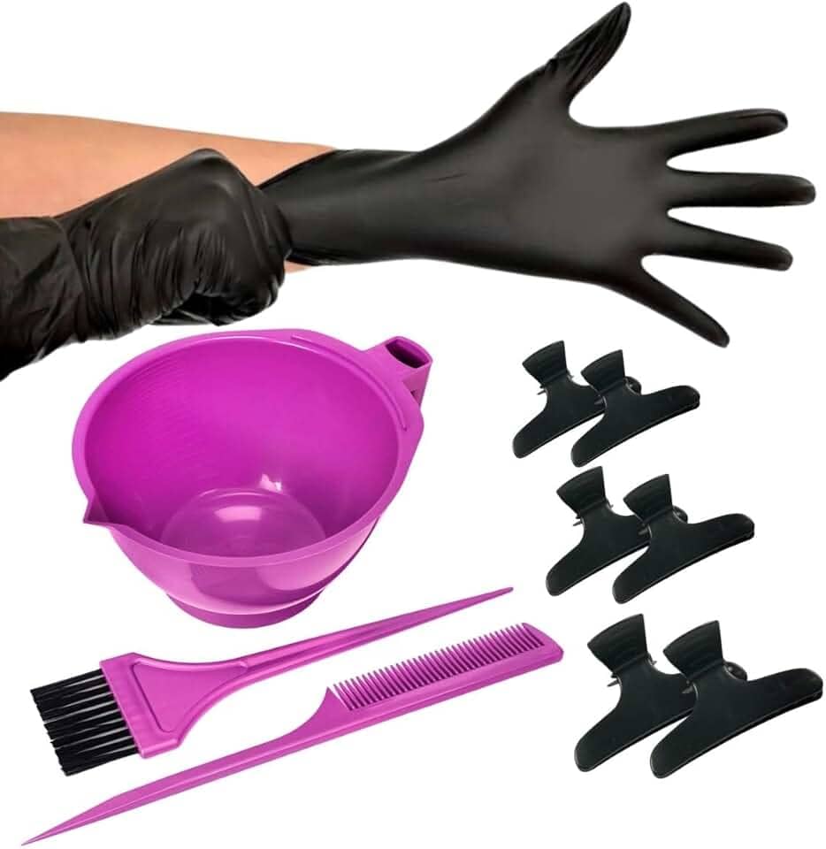 Kit Tintura Coloração Tigela Pente Pincel Luvas e Piranhas