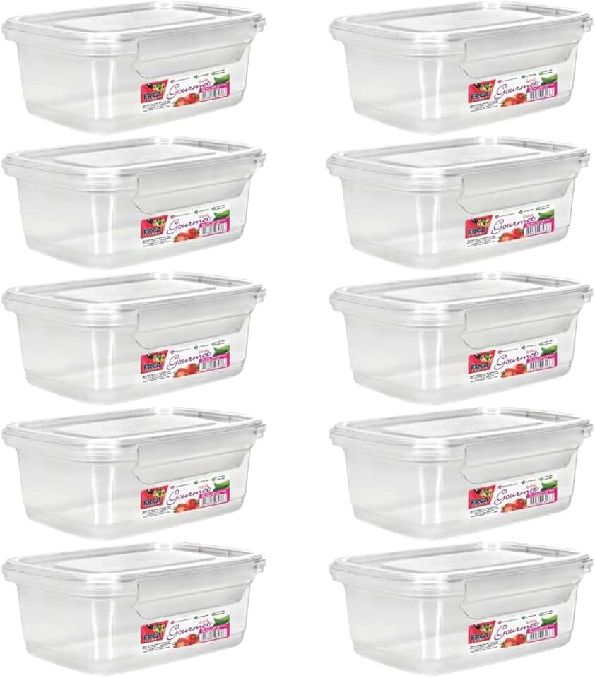 Kit 10 Potes Marmita Fitness 750ml Travas Freezer Microondas