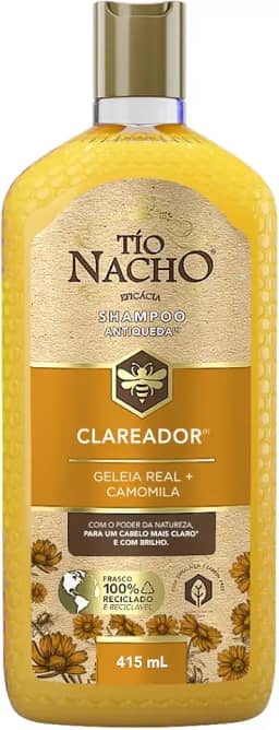 Tio Nacho - Shampoo Clareador Antiqueda para cebelos fracos e sem brilho, 415ml, Cabelos lindos e Brilhantes