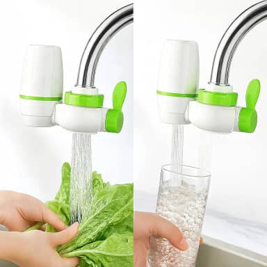 Purificador de Água para Torneira com Filtro Cerâmico 5 Etapas Remoção Cloro Metais Pesados Alta Vazão 2L/min Cartucho Refil Durável Bidirecional Cozinha Residencial