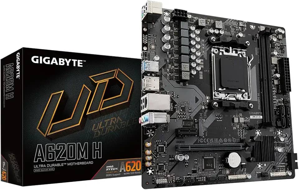 Placa Mãe Gigabyte A620M H, DDR5, mATX, AM5, M.2 NVME, Displayport/HDMI