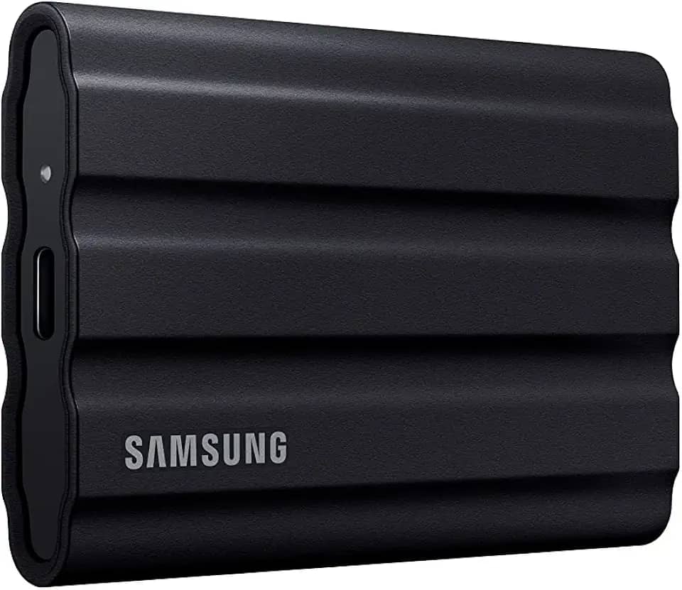 SAMSUNG T7 Shield 1 TB, até 1050 MB/s, USB 3.2 Gen2, resistente, classificação IP65, para fotógrafos, criadores de conteúdo e jogos, unidade de estado sólido externa portátil (MU-PE1T0S/AM, 2022