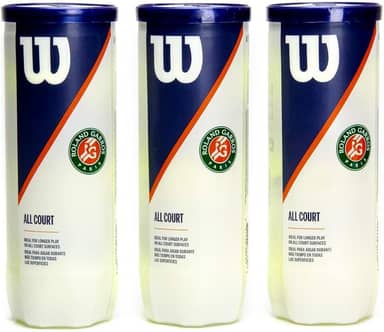 Bola de Tênis Wilson Roland Garros All Court - Pack com 3 Tubos
