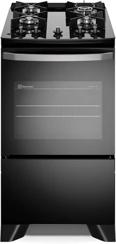 Electrolux Fogão 4 bocas Electrolux Preto Efficient Mesa Vidro, Tripla Chama e PerfectCook (FE4GB) Bivolt