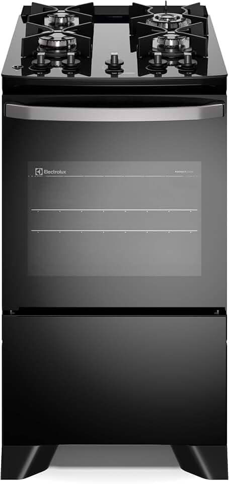 Electrolux Fogão 4 bocas Electrolux Preto Efficient Mesa Vidro, Tripla Chama e PerfectCook (FE4GB) Bivolt