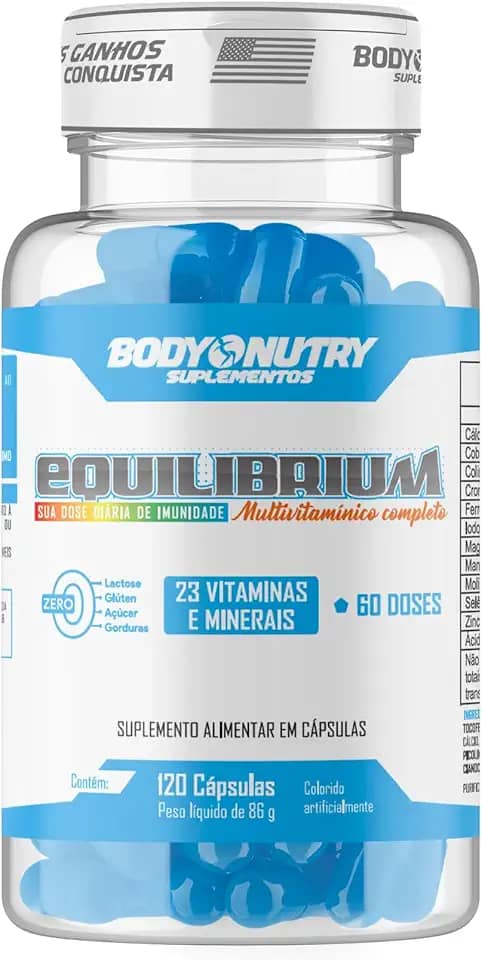 Multivitaminico Equilibrium Pote 120 Capsulas Para Homens e Mulheres 23 Vitaminas e Minerais Completo A-Z Suplemento Vitamínico