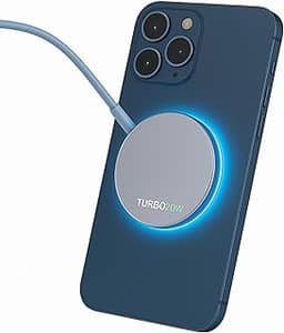 Carregador Magnético Sem Fio 20W USB-C, Base Indução Qi Compatível Smartphones, Carregamento Wireless Portátil