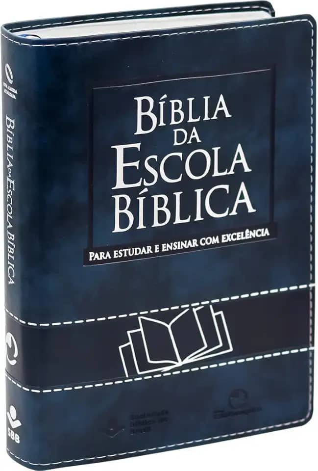 Bíblia da Escola Bíblica NAA | SBB | Bíblia da Escola Bíblica - Capa em couro sintético, azul nobre: Nova Almeida Atualizada (NAA)