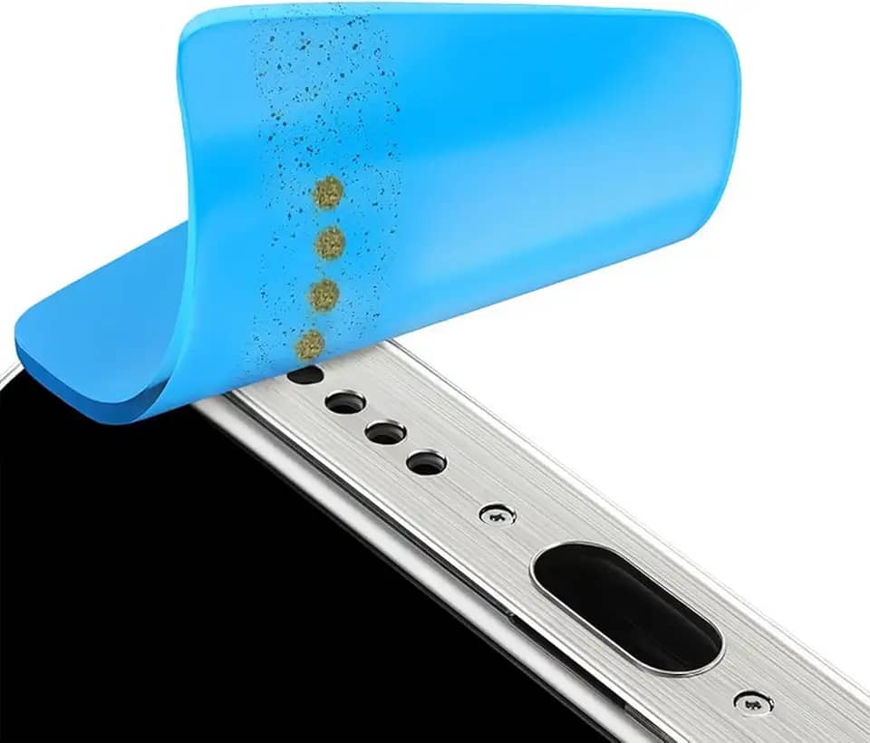 Kit de limpeza de alto-falante e porta de carregamento compatível com iPhone, Samsung, iPad, AirPods e Pixel – Conjunto de ferramentas de remoção de poeira com 40 almofadas adesivas e escova para