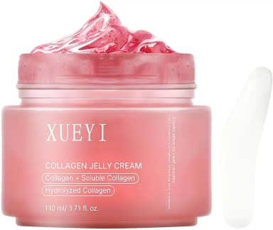 VRAIKO XUEYI Creme de gelatina de colágeno, soro de gel estimulador de colágeno hidrolisado para massageadores faciais de microcorrente, melhora a firmeza, elasticidade, hidratante, nutritivo