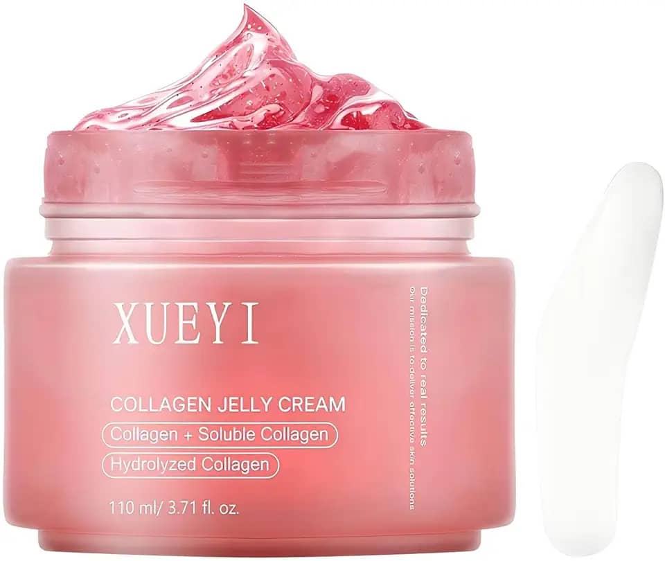 VRAIKO XUEYI Creme de gelatina de colágeno, soro de gel estimulador de colágeno hidrolisado para massageadores faciais de microcorrente, melhora a firmeza, elasticidade, hidratante, nutritivo