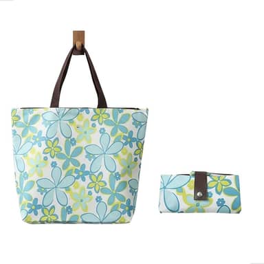 Ecobag Dobrável com Zíper Bolsa de Compras Reutilizável para Feira Supermercado e Praia 45,5x32x12 cm Tecido Oxford