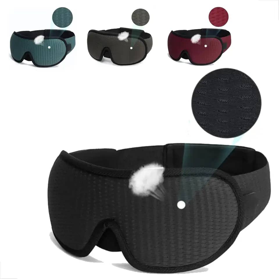 Máscara de Dormir 3D Tapa Olhos 100% Bloqueadora Luminosidade com alça ajustável Mascara de Sono (Preto)