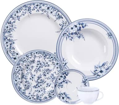 Aparelho de Jantar Tramontina Azzura em Porcelana Decorada 30 Peças
