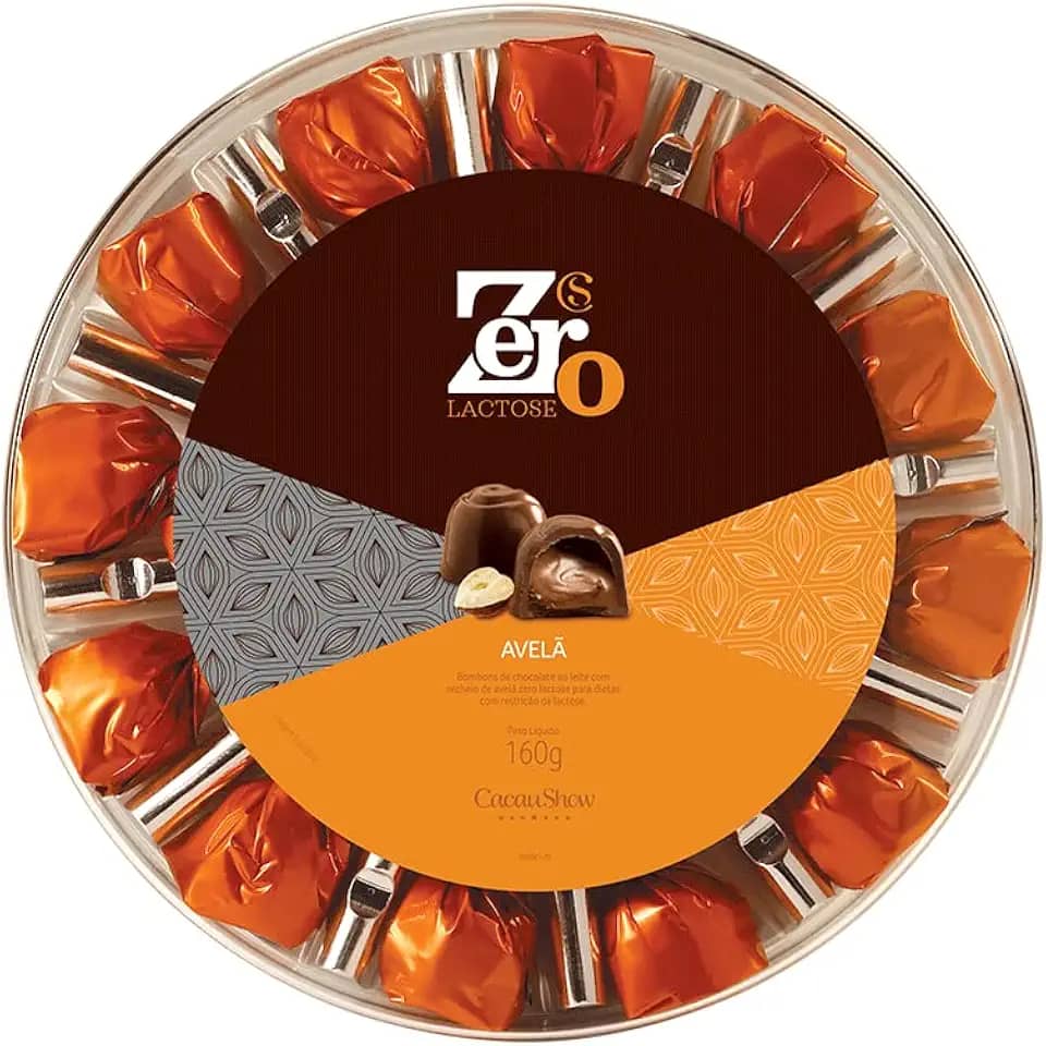 Caixa de Bombons Avelã Zero Lactose 160G Cacau Show