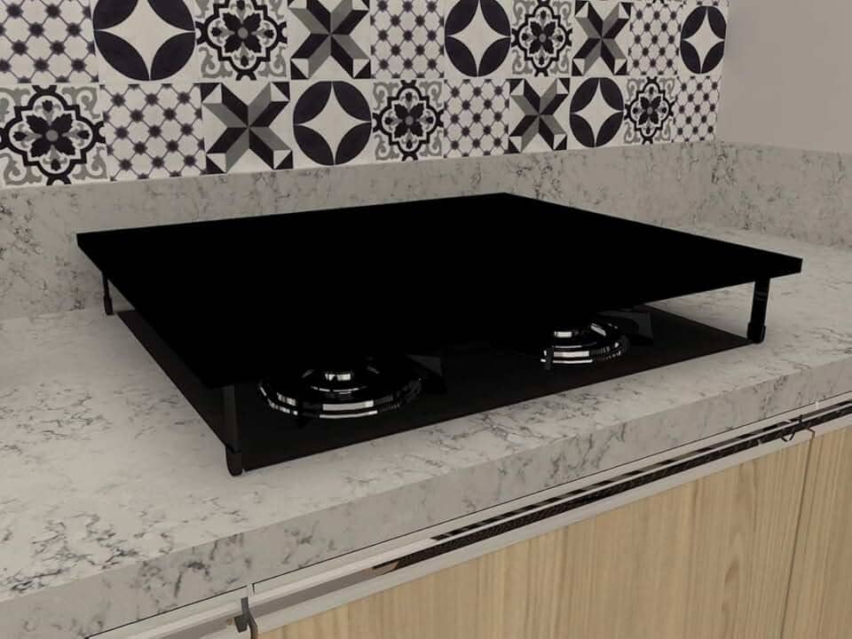 TAMPA COOKTOP 4 BOCAS MDF 620X520X80 PT DESMONTADO