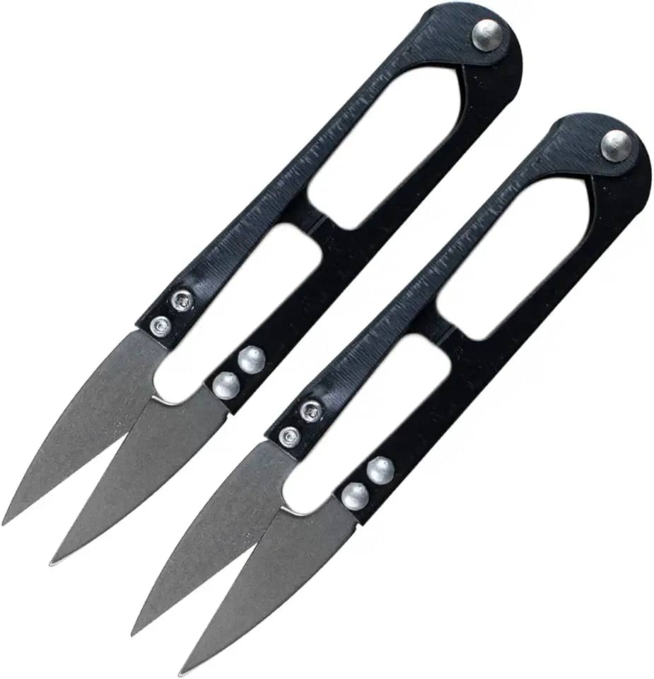 KIT 2 TESOURA DE METAL COLORIDA PARA PODAR COSTURA ARREMATE (Preto)