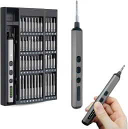 Mini Parafusadeira Elétrica de Precisão com 64 Bits, Visor Digital, USB-C, Alta Rotação, Caixa com Magnetizador – Bivolt