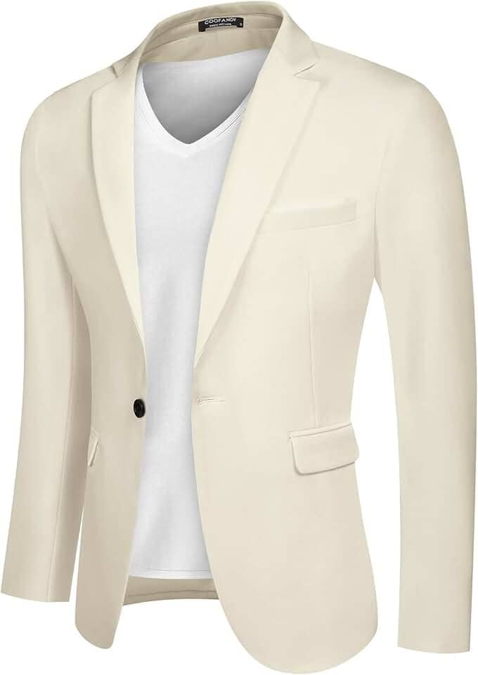 Blazer masculino casual, leve, esportivo, com um botão, textura de linho