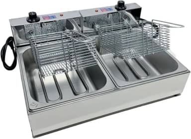 Fritadeira Elétrica Industrial 2 Cubas Inox 10 Litros(110)
