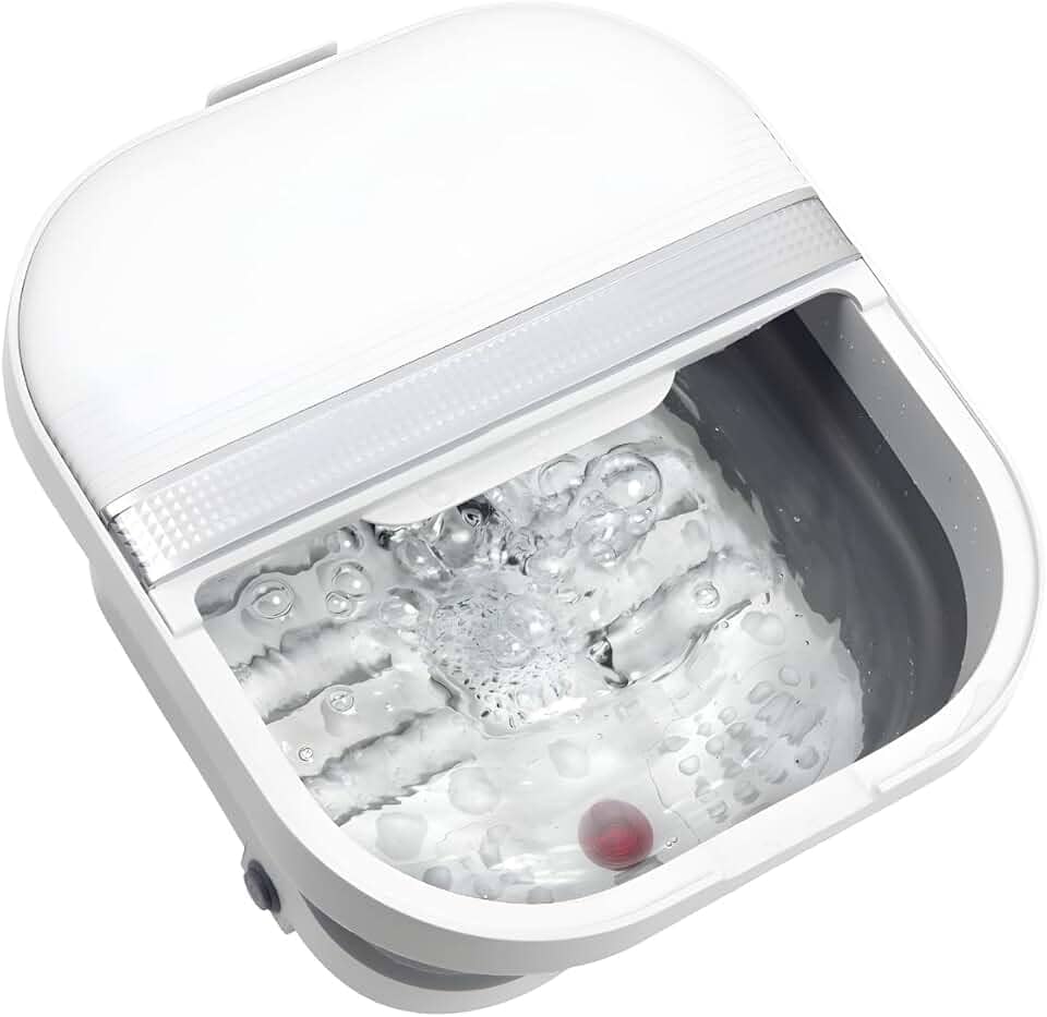 Hidromassageador Dobrável para Pés com Aquecimento Rolos Massageadores Spa Portátil de Imersão e Relaxamento Pedicure em Casa Design Compacto para Autocuidado (110)