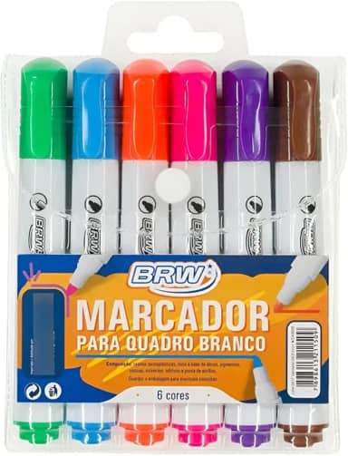 Marcador Pincel Para Lousa Quadro Branco, 6 Cores Sortidas