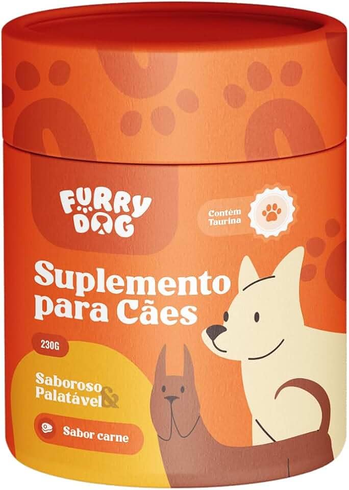 Suplemento Vitamínico para Cachorro FURRY DOG – Saboroso e Palatável com Ômega 3 e 6, Condroitina e Taurina – Apoio às Articulações, Imunidade e Energia, Pelo e Derme – 230g