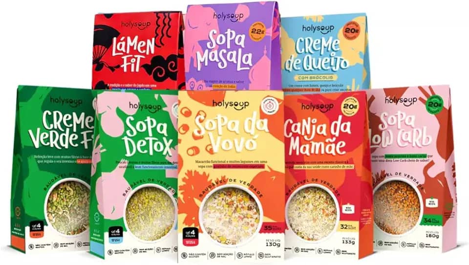 Kit Completo 8 un. Sopas Sem Glúten 100% Natural HolySoup