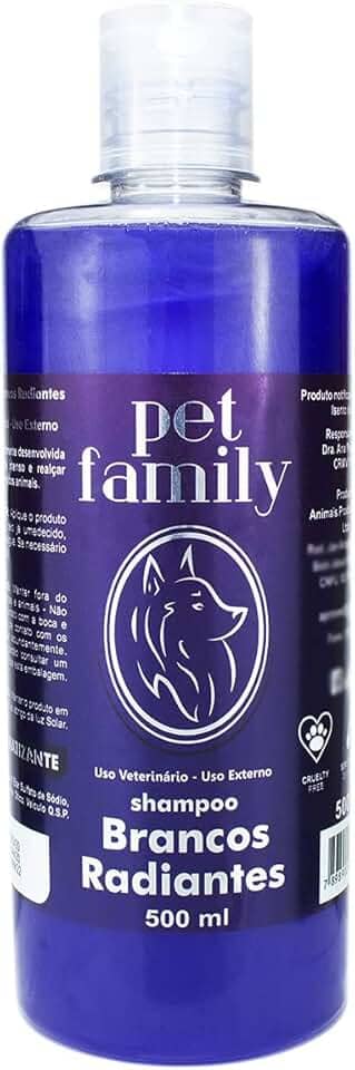 Shampoo Branqueador Pet Para Cães E Gatos Pelos Brancos 500ml Matizador Profissional Banho Tosa