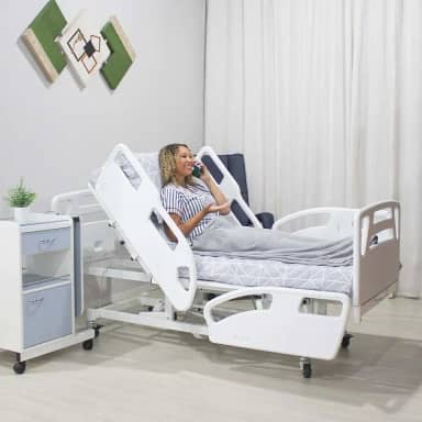 Cama Hospitalar Elétrica Com Ajuste de Altura 5 Movimentos Motorizada Com Colchão D33 Para Idosos Luxo Segurança e Conforto