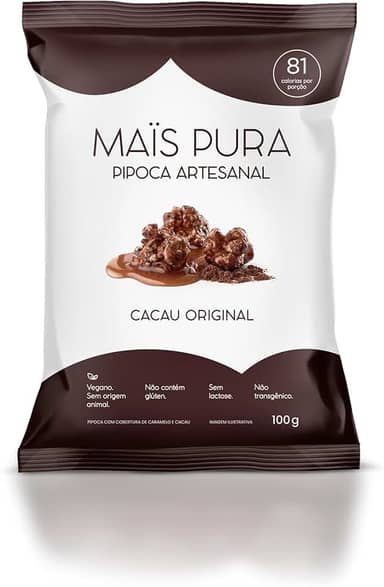 Mais Pura Pipoca Artesanal Maïs Pura Sabor Cacau Original 100G