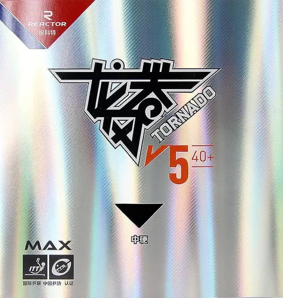 Borracha Reactor Tornado V5 40+ Tensionada para Raquete de Tênis de Mesa Ping Pong Profissional, Aprovado ITTF