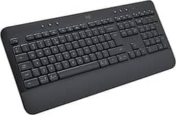 Teclado Sem Fio Logitech Signature K650 Com Apoio para as Mãos, Resistente a Derramamentos, Teclado Numérico, Conexão Bluetooth ou Receptor USB Logi Bolt - Grafite