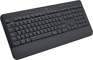 Teclado Sem Fio Logitech Signature K650 Com Apoio para as Mãos, Resistente a Derramamentos, Teclado Numérico, Conexão Bluetooth ou Receptor USB Logi Bolt - Grafite