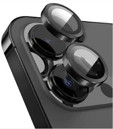 Kit 2 Película Lente Câmera Compatível Com iphone 11 iphone 12 tela 6,1 Lisa Preto