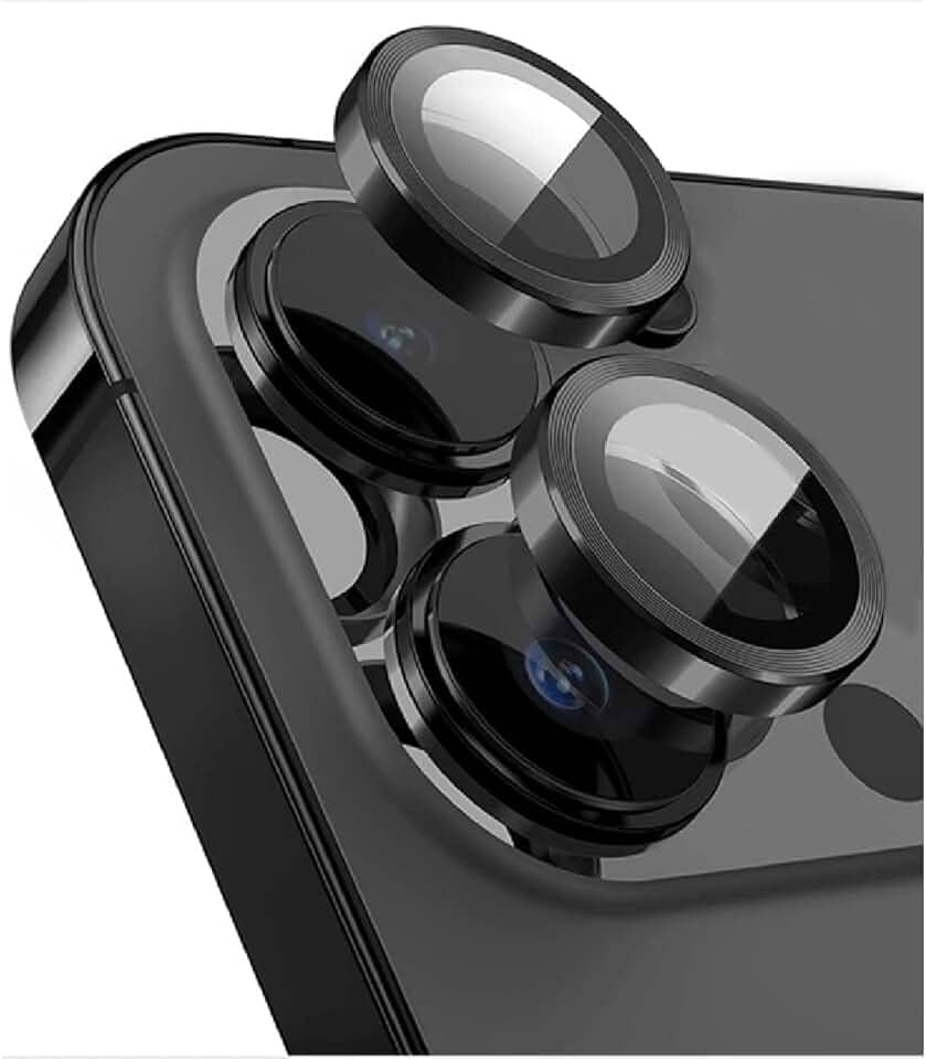 Kit 2 Película Lente Câmera Compatível Com iphone 11 iphone 12 tela 6,1 Lisa Preto