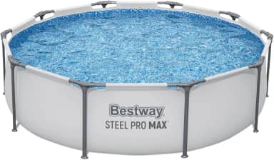 Bestway Steel Pro MAX, Piscina Estruturada Redonda, 3,05m x 76cm, 4.678L, Azul (Branco)
