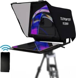 Leeventi Teleprompter I compatível com iPhone, iPad, smartphones Android, câmera fotográfica ou vídeo I adequado para todos os tripés I 600g, 30 × 40 × 3 cm