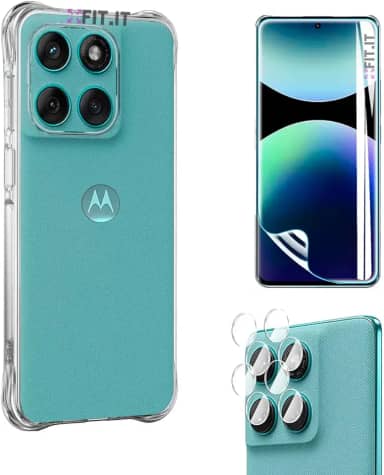 FIT IT Capa Anti Impacto TPU para Motorola Edge 60 Fusion + Película Hidrogel HD + Películas Lente Câmera Transparente
