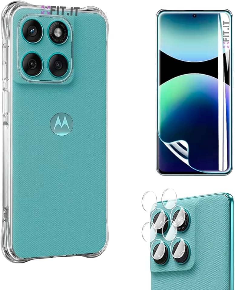 FIT IT Capa Anti Impacto TPU para Motorola Edge 60 Fusion + Película Hidrogel HD + Películas Lente Câmera Transparente