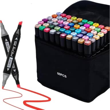 Canetas Coloridas Canetinhas Marcador TOUCH Kit Profissional Premium Desenho Conjunto 24,36,48,60,80,120 Cores Canetinha Colorida Ponta Dupla Permanente Colorir Escolar Artistico Duas Pontas (60)