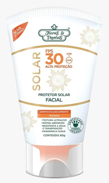 Flores E Vegetais - Prot Solar Facial Flores E Veg 60G Fps30
