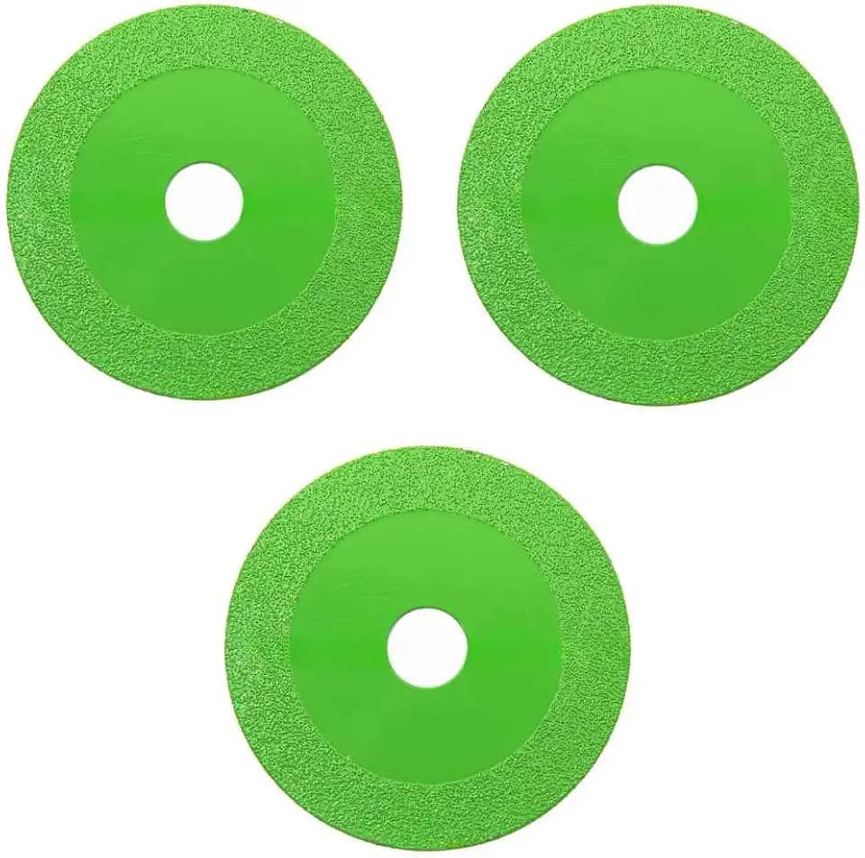 Kit 3 Discos Multiuso para Corte de Espelho Porcelanato Vidro Cerâmica 100 mm (VERDE)