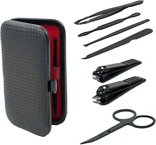 Kit Estojo Cortador De Unha Premium 7 Peças - Edição Black