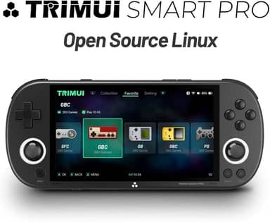 Emulador Video Game Console Trimui Smart Pro Mini Game, SD 64 GB, Tela HD IPS de 4,9 Pol, Sistema Linux, Suporte a Mais de 5500 Jogos Clássicos, Gamepad sem Fio 2.4G/5G, WiFi Bluetooth - Preto.