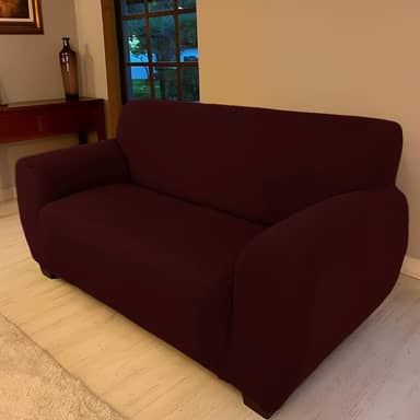 Capa Para Sofá Malha Gel Arte Cazza Vinho 3 Lugares