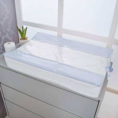 Trocador De Cômoda Anatômica Para Bebê Coleção Pérola Luxo - Azul Bebê
