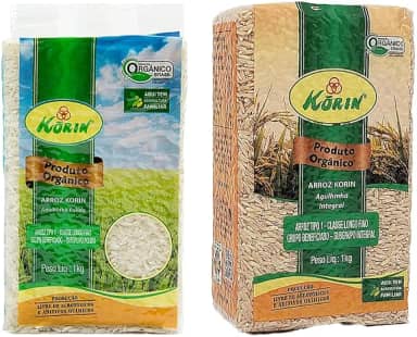 Kit 2 Arroz Orgânico Korin: Branco, Integral